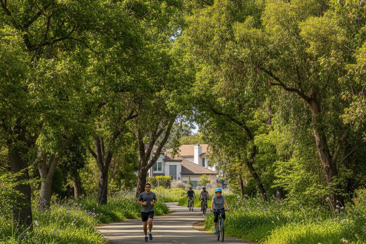 Stevens Creek Trail — 穿越城市的自然步道，通勤与休闲兼得。